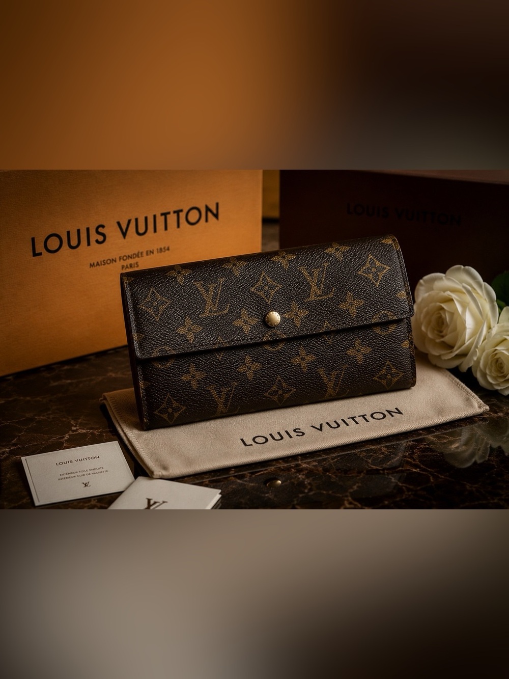Authentic Louis Vuitton Vintage Monogram International Wallet / Clutch ✨